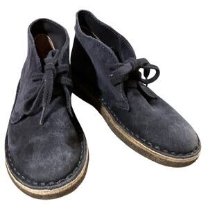 J Crew CrewCuts Italy Leather Shoes Youth K11 Navy Suede Lace Up Chukka